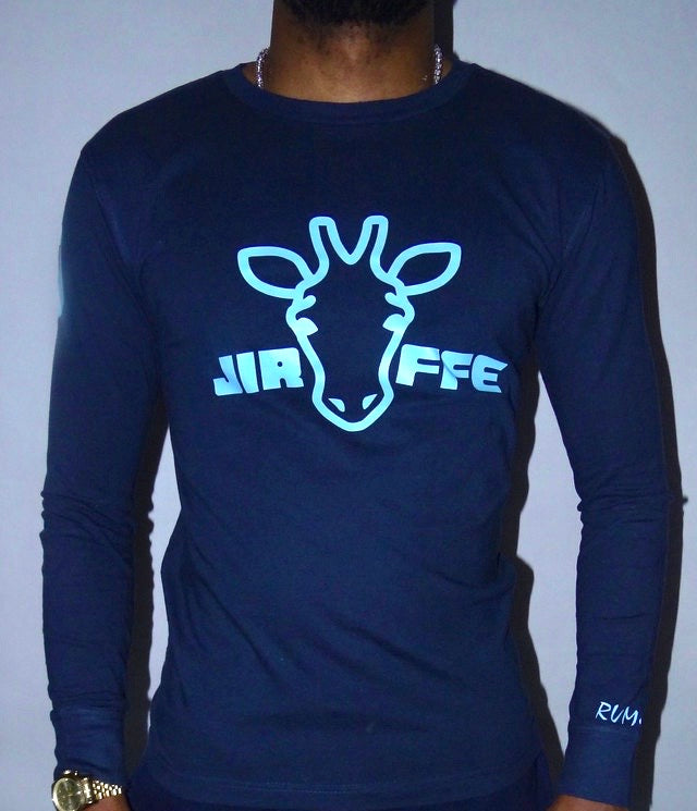 JIRAFFE OG LONG SLEEVE FITTED | NAVY BLUE/LIGHT BLUE