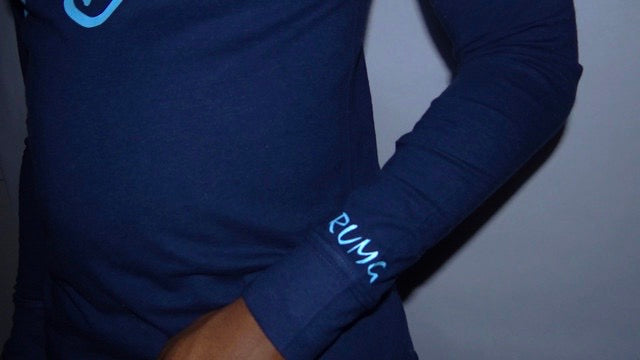 JIRAFFE OG LONG SLEEVE FITTED | NAVY BLUE/LIGHT BLUE